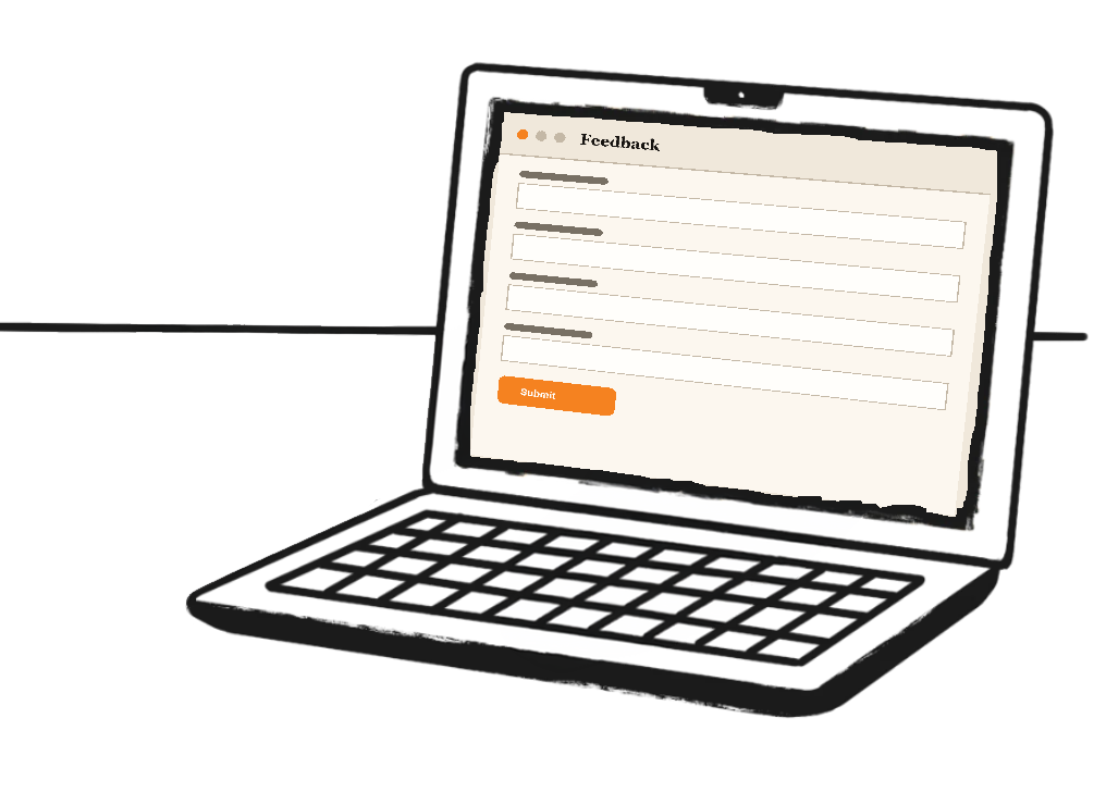 Feedback shown on a laptop screen